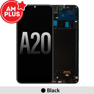 Samsung Galaxy A20 A205F AMPLUS OLED Screen Replacement Digitizer with Frame-Black Samsung Galaxy A20 A205F AMPLUS OLED Screen Replacement Digitizer with Frame-Black